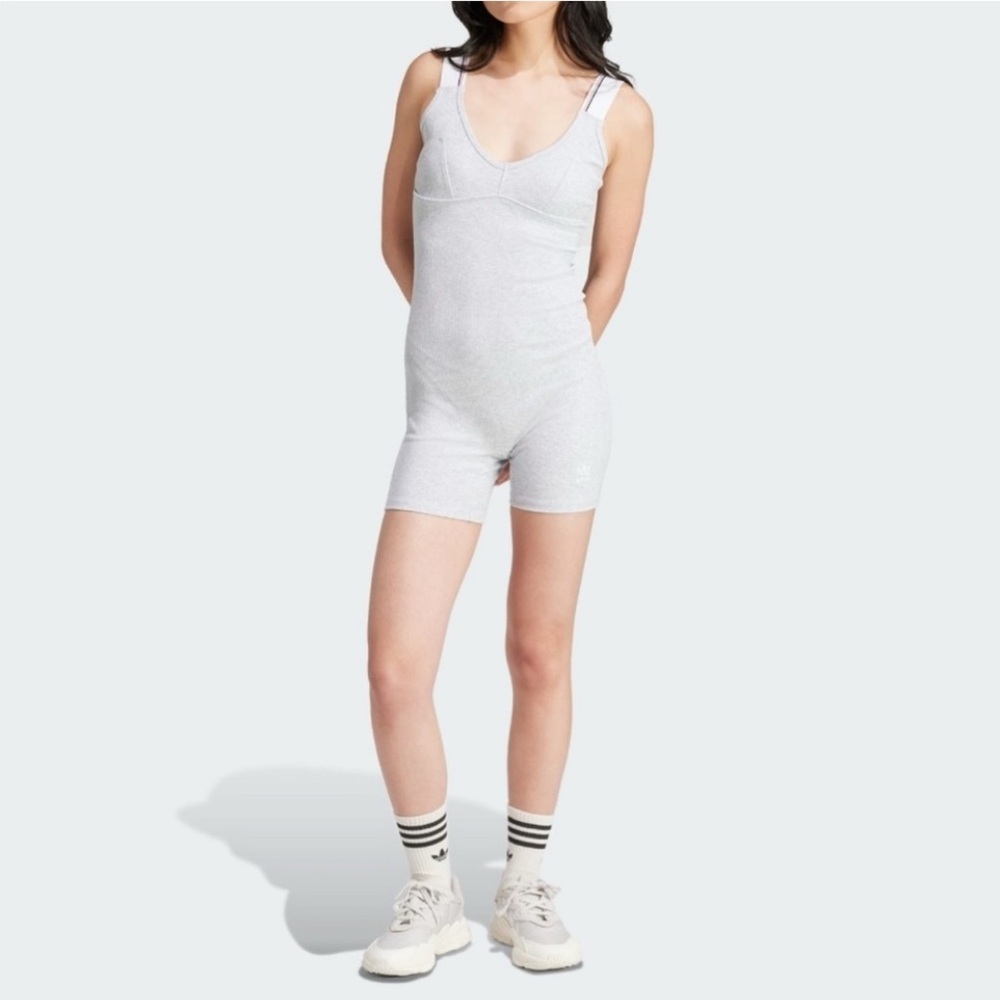 Adidas Originals | Gray Women’s Tape Tight Playsuit | Medium